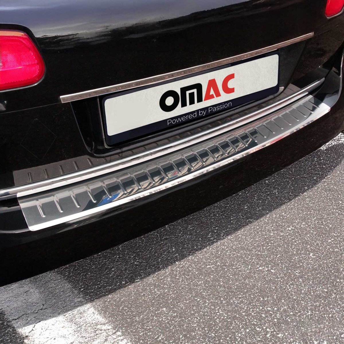 Volkswagen Passat Bumper Sill Cover - Rear - Omac - S.Steel - Gloss Silver - '05-'10